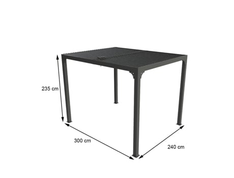 Pérgola Bioclimática de Alumínio Varanda e Terraço 7,20 M2 Cinza Antracite Per2430Bi HABRITA