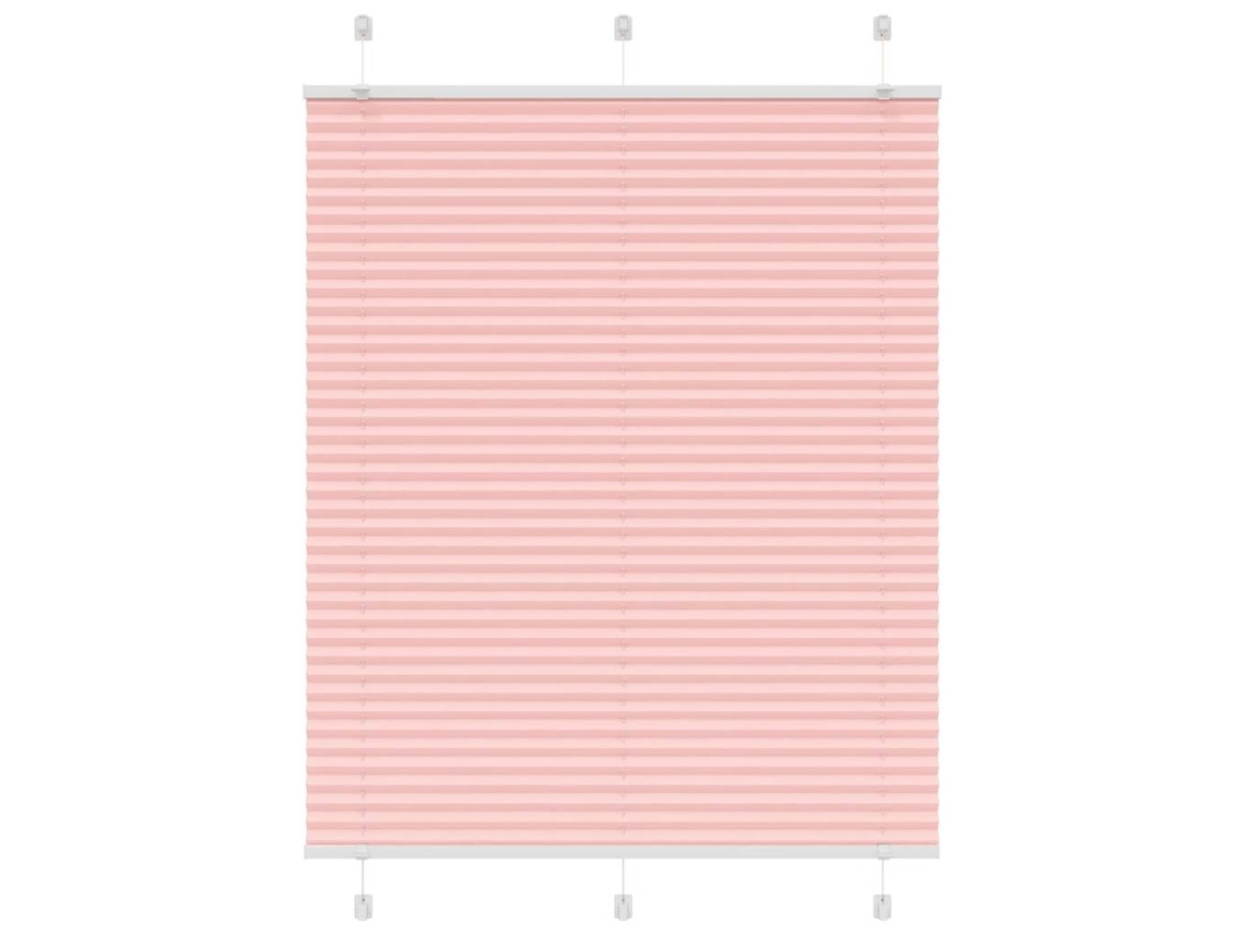 Vidaxl Rosa Plissada Cega 105x150 Cm Largura Tecido 104,4cm Poliéster