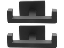 Gancho Duplo De Parede Zerodeko Em Aço Inoxidável 304, Preto, Quadrado, Para Roupão E Toalha, Ideal Para Banheiro
