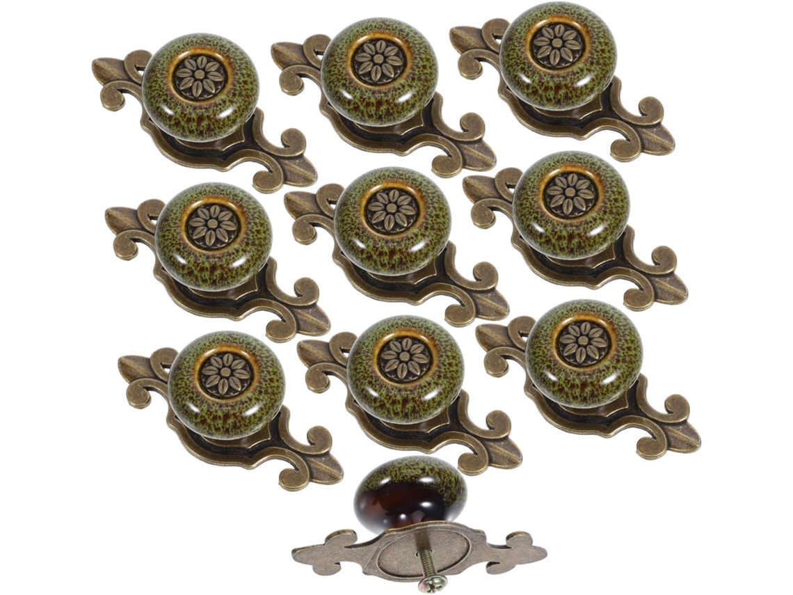 Conjunto De 10 Puxadores Verdes Para Portas E Gavetas, Ferragens Decorativas