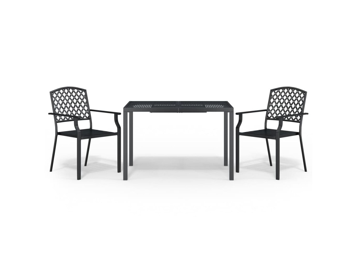 Garden Dining Set, Garden Dining Sets Vidaxl Antracite Aço (110 Cm Table Length)