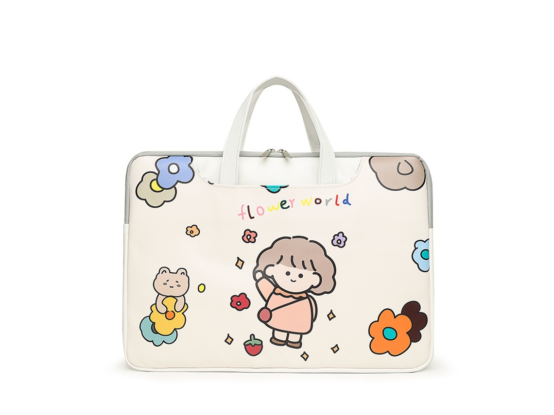 Bolsa de laptop fofa de desenho animado para laptop de 14 polegadas (menina)