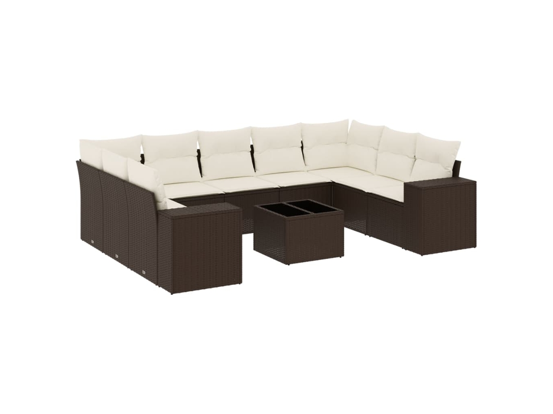 Garden Sofa Set, Garden Sofa Sets Vidaxl Marrom Rattan / Vime (n/a)