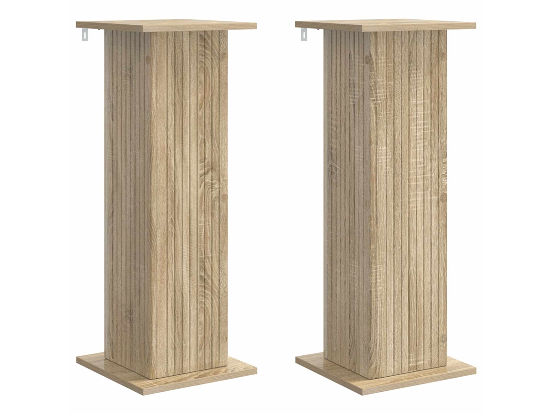 Conjunto 2 Suporte Moderno Para Plantas Vidaxl Castanho Derivados De Madeira (30,5 X 30 X 80,5 Cm)