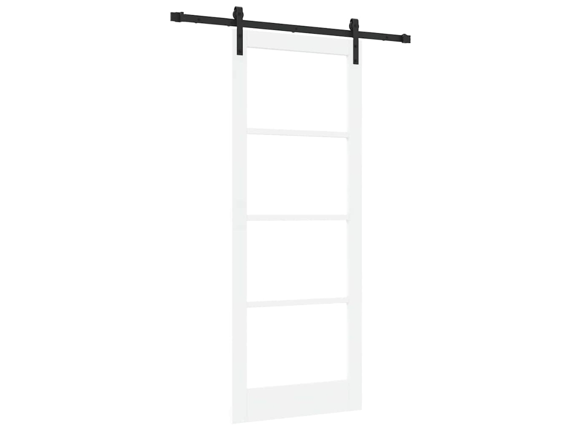 Conjunto 1 Porta Deslizante Vidaxl Branco Madeira De Pinho Maciça (83 X 211 Cm)
