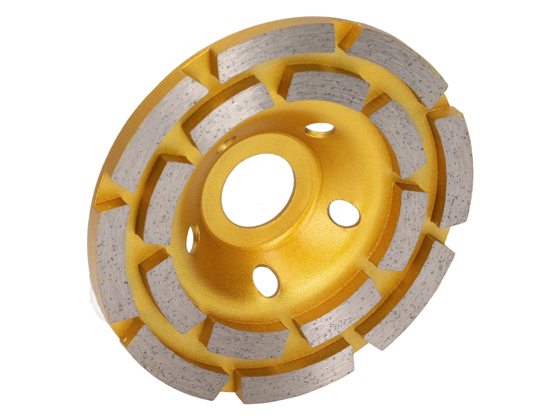 Rueda De Esmeril Com Diamante De 4 Polegadas De Duas Fileiras Para Polir Concreto, Granito E Mármore