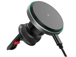Carregador Carro Ventilação Carregamento Sem Fio Rápido Identificação RADIODDITY Magnética Preto