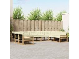 Vidaxl Conjunto De Sofás Para Exterior 9 Pcs Branco E Creme
