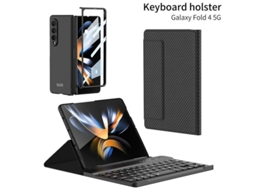 Teclado Sem Fio Bluetooth em Couro com Capa e Caneta para Samsung Galaxy Z Fold 4