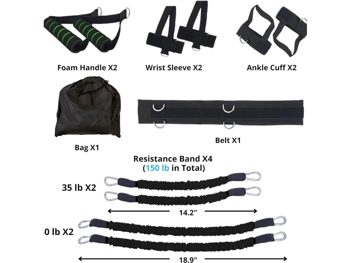 Conjunto de Faixas Elásticas de Resistência para Boxe AQUAFORGE