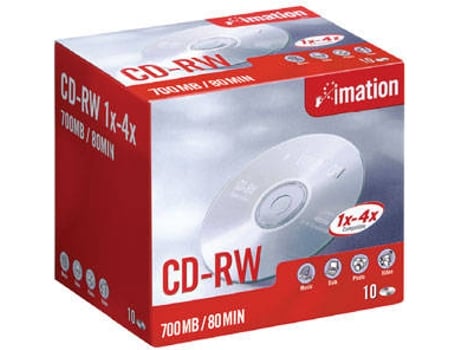 Cassetes virgens IMATION CD-RW 1x-4x 700MB (10)