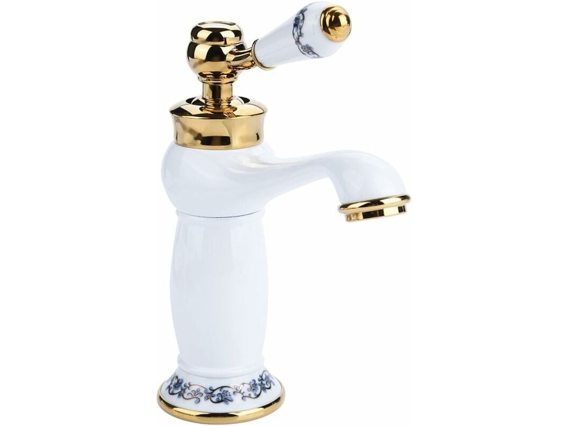 Torneira De Pia Com Alça De Porcelana, Misturador De Água Quente E Fria Para Controle Rápido De Temperatura Em Qualquer Cozinha Ou Banheiro