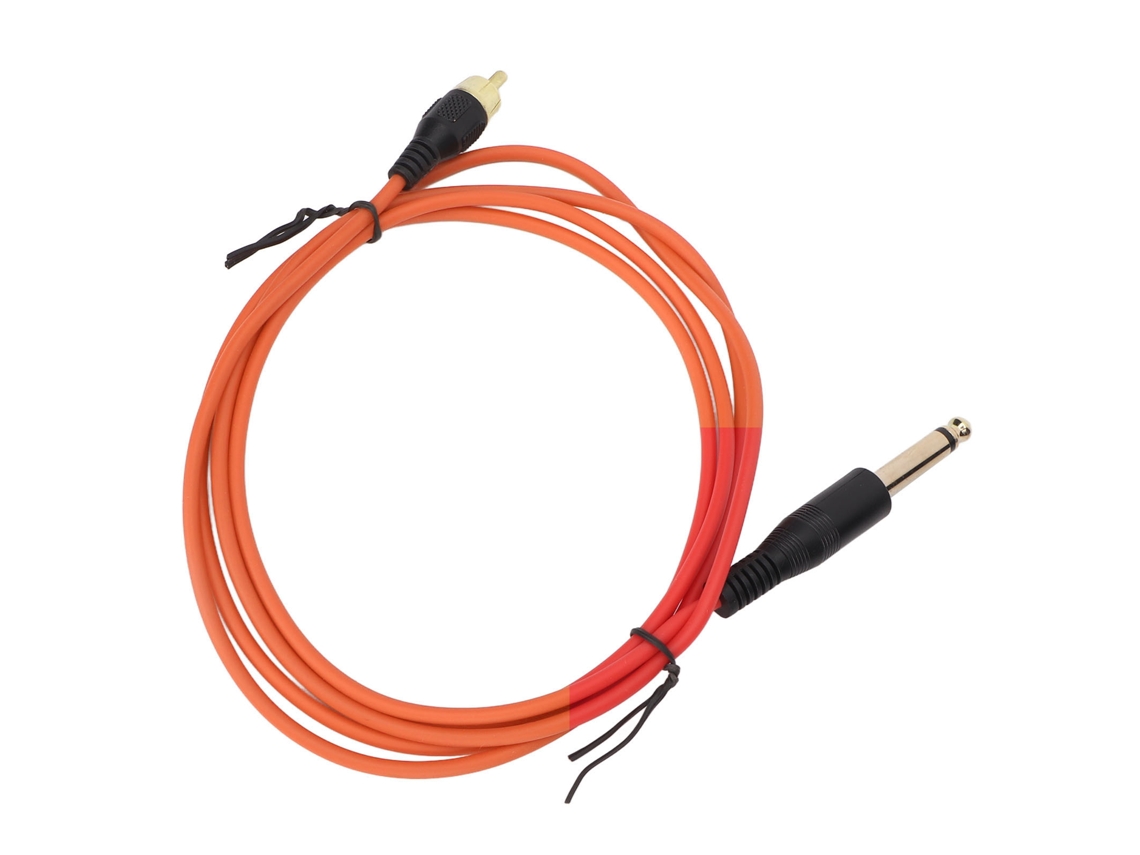 Pacote De 2 Canetas Liner De Tatuagem, Conector Rca Reto De 1,8 M, Material De Silicone E Cobre Laranja Eoocoo