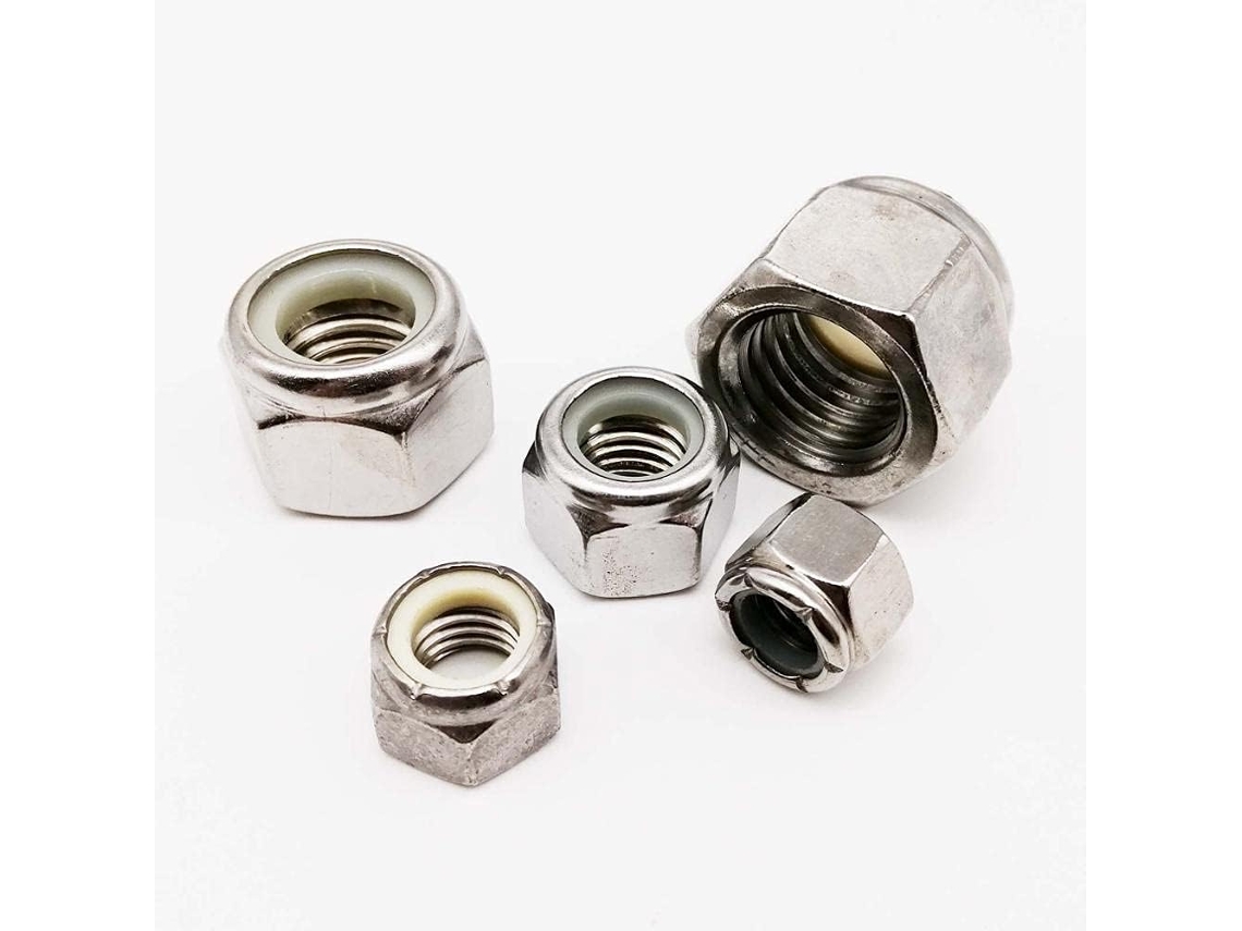 Parafuso autoatarraxante Porca com inserto hexagonal de nylon refinado Unf1 45 16103 87 161 2, Nylock Porca, aço inoxidável