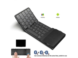Teclado Bluetooth Dobrável TAISHENGDA, com Touchpad, compatível com tablets, laptops, celulares
