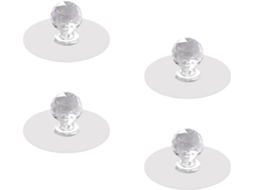 Conjunto De 4 Puxadores Elegantes Cristal Transparente Para Armários, Perfeitos Para Uso Doméstico
