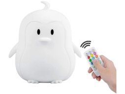 Luz Noturna Yizhood Cute Silicone Led 9 Mudanças De Cor Controle Remoto Recarregável Usb Regulável Branco