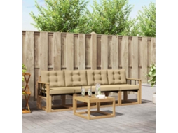 Vidaxl Conjunto De Sofás Para Exterior 5 Unid. Branco E Bege