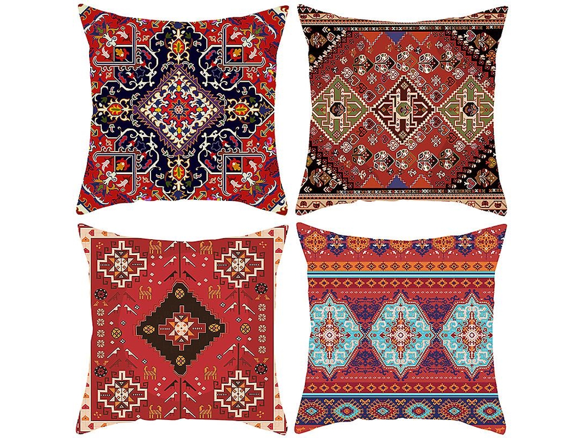 Conjunto Rebe com 6 capas de almofada decorativas modernas de 45x45cm para sofá, sala de estar, quarto e escritório.