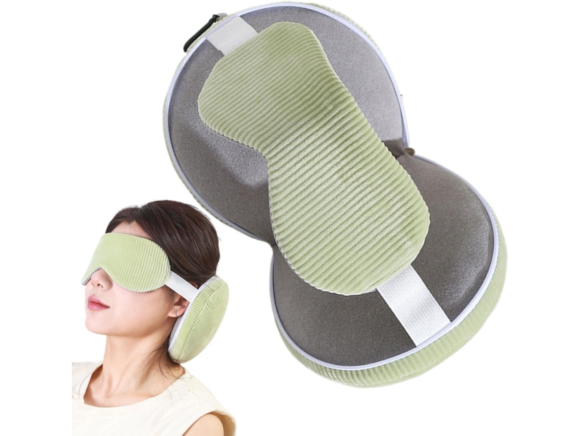 Travesseiro de Viagem para o Pescoço, Apoio Cabeça Respirável com Protetor os Olhos, Suporte Macio, CHABERLU