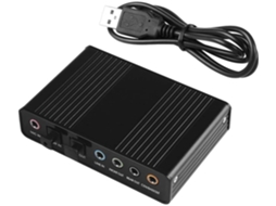 Placa de som externa Brilvibera USB 2.0 de 6 canais, som surround 5.1, adaptador óptico S/PDIF para gravação em PC e laptop.