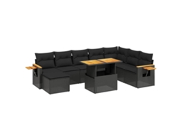 Garden Sofa Set, Garden Sofa Sets Vidaxl Preto Rattan / Vime (n/a)