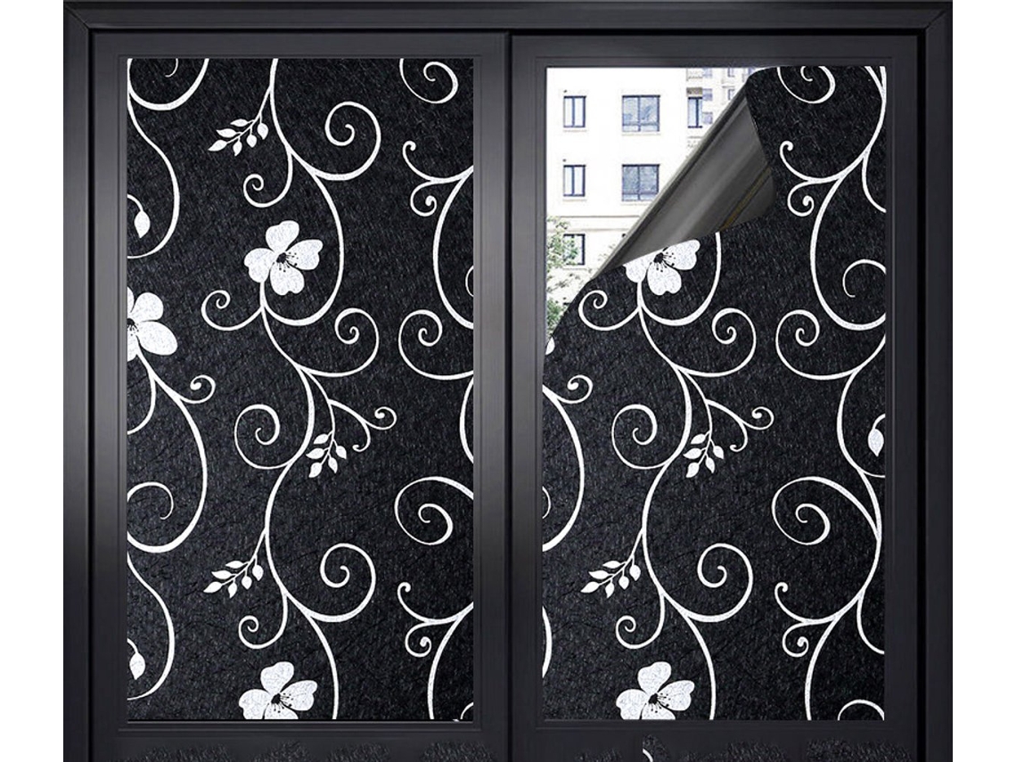 Película Blackout 45x100 Cm, Preta Autoadesiva, Com Espátula De Borracha, Proteção Solar E Antirreflexo, Fácil Instalação, B