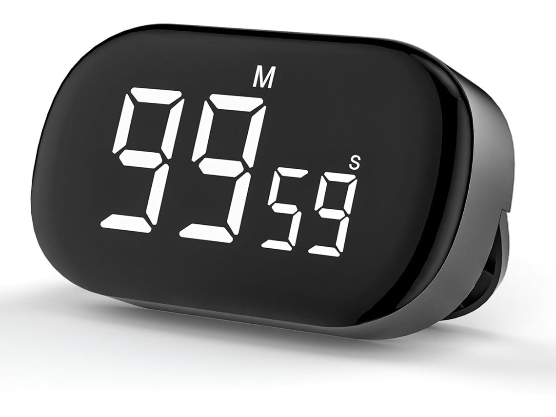 Temporizador De Cozinha Magnético Com Grande Display Lcd, Digital Ki Slowmoose (preto)