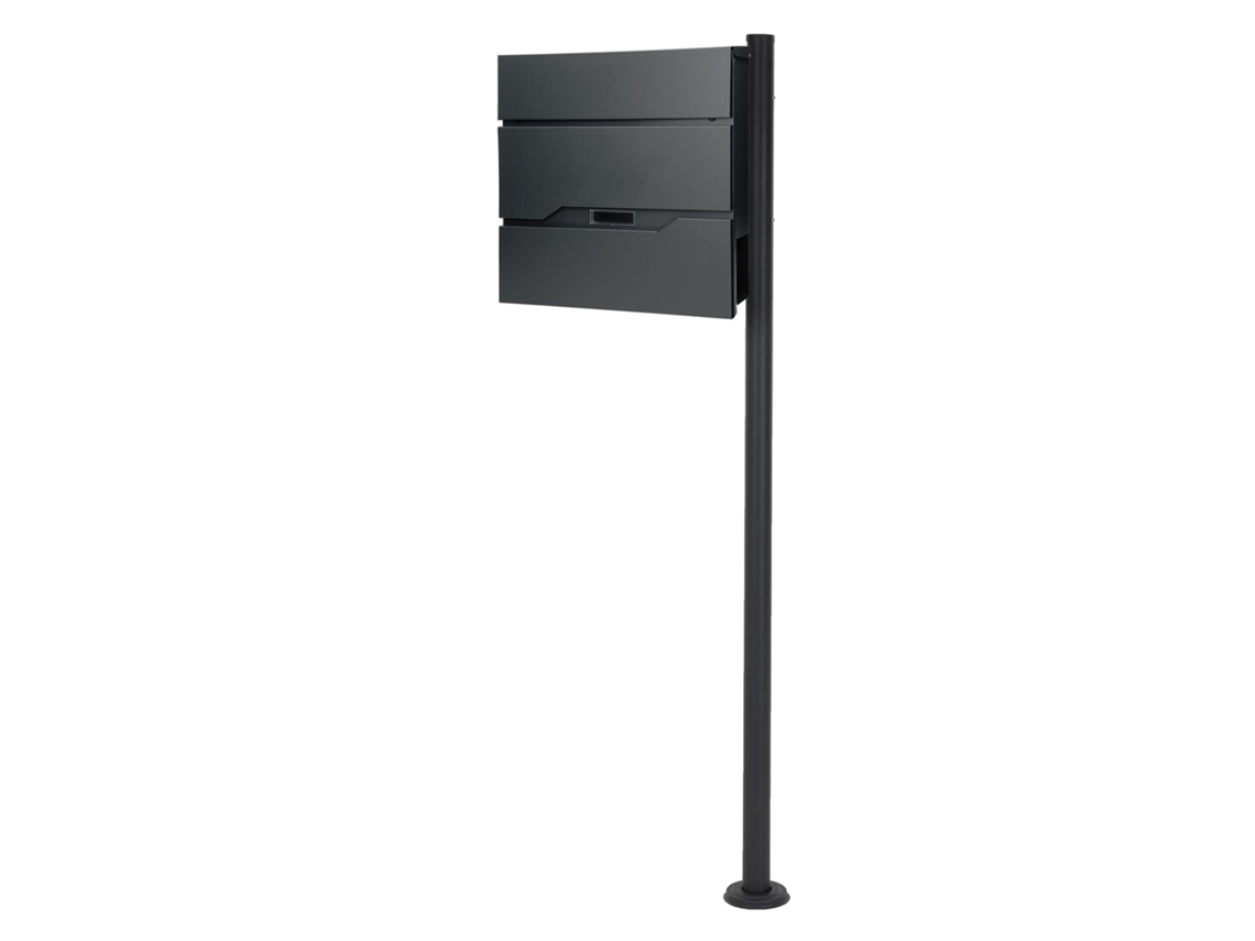Caixa de Correio 37X36,5X11 Cm Antracite/Mármore Negro com Aspecto de Aço Ml-Design