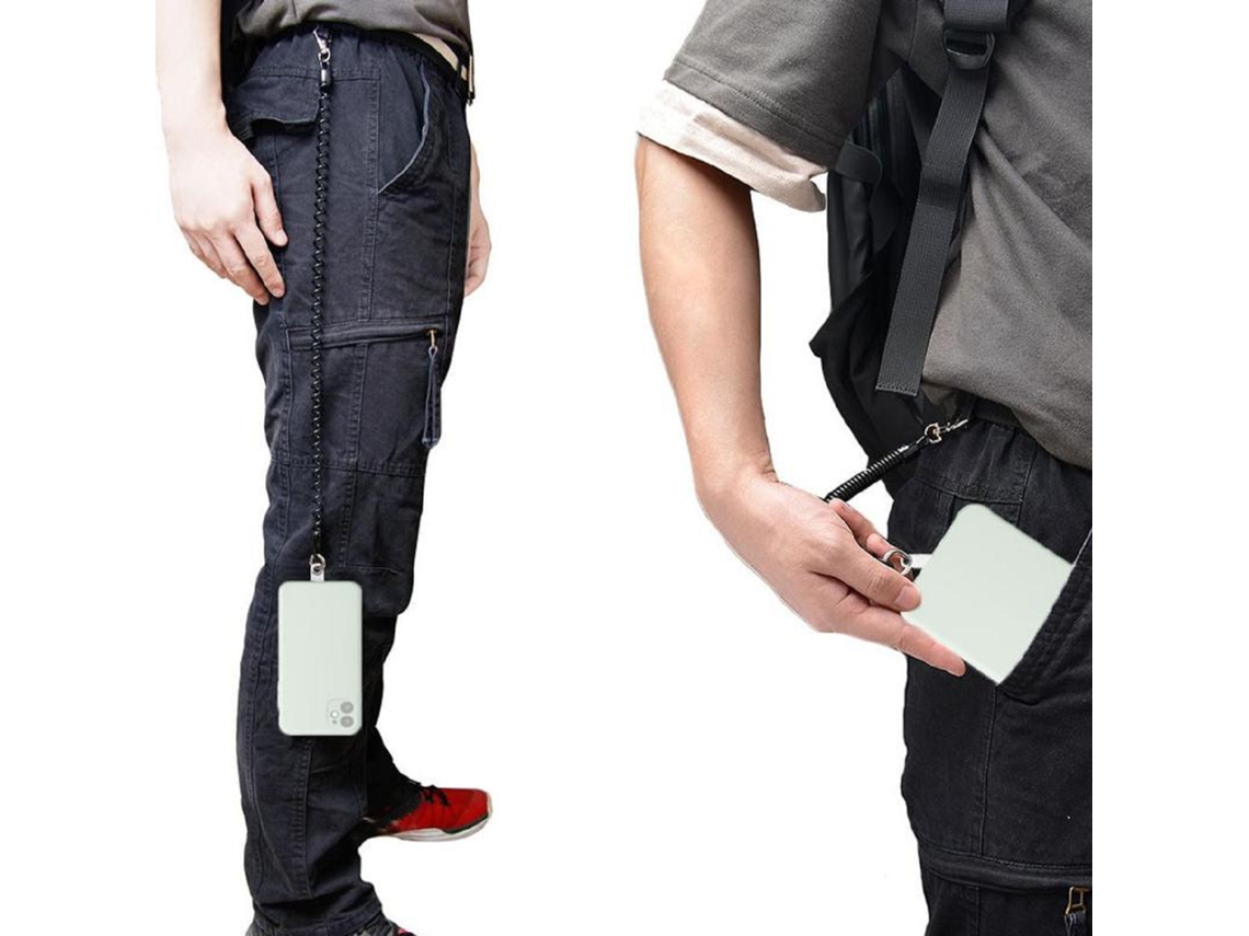 Capa Rugged Leather com Cordão Anti-Roubo para Samsung S21 Plus