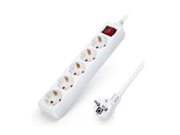 Régua com 5 Tomadas e Interruptor AIGOSTAR 5M Branco