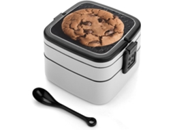 Marmita Bento De Dupla Camada Para Cookies Chocolate, Design Minimalista Moderno, Empilhável, À Prova De Vazamentos