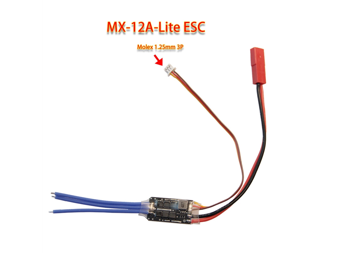 Sh1.0mmmx 12a lite Esc Brushless com Suporte para 2s 3s e Bec, Ultraleve , Ideal para Aeromodelos F3p de Asa Fixa. MDUG (4,1g)