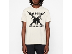 Rockinstone Rambo Movie Guns Solid Natural Adult T-shirt Size:xl