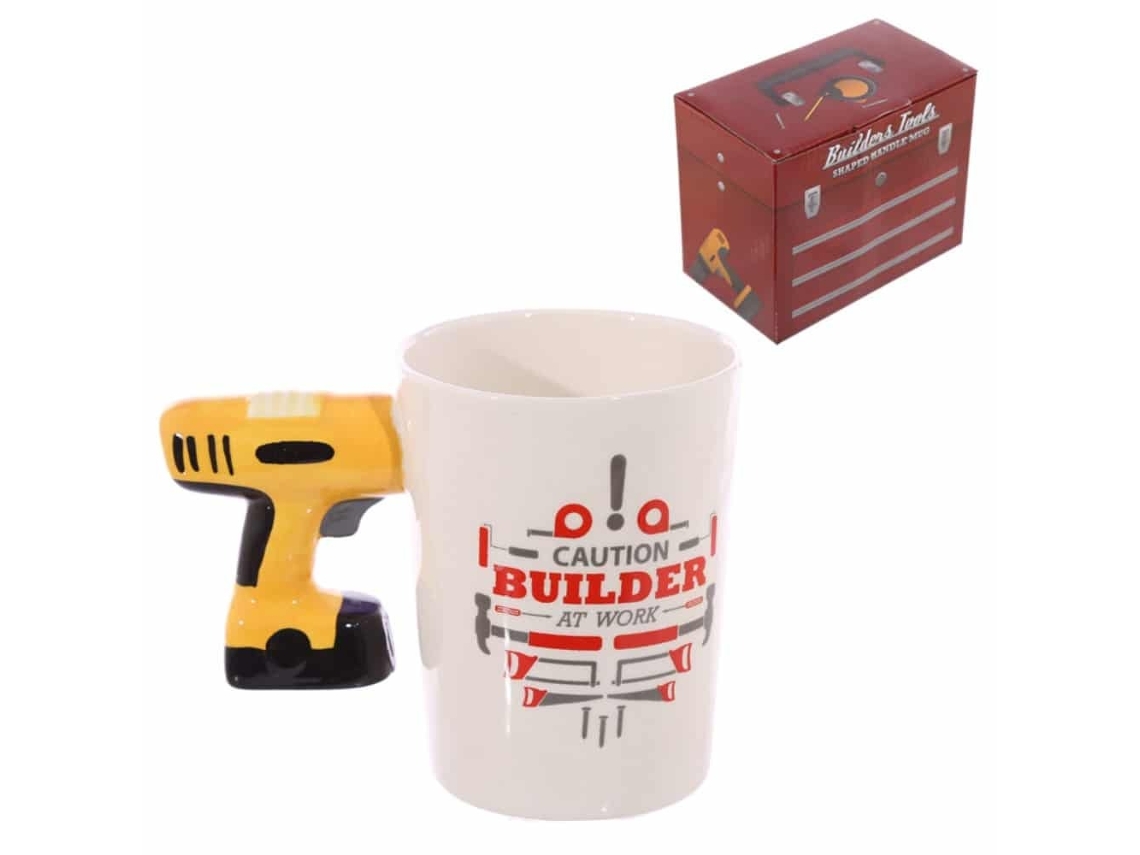 Caneca com Pega de Broca Construtor de Design no Trabalho PUCKATOR
