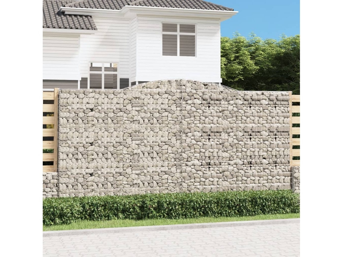Vidaxl Cesto Gabião Arqueado 400x50x200/220 Cm Ferro Galvanizado