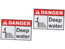 Conjunto de 2 Placas de Aviso para Lagoas, para Crianças e Adultos Construção Robusta SFUSHOS