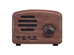 Caixa De Som Vintage Bluetooth Com Baixo Forte Portátil Sem Fio Para Viagens E Casa Walnut