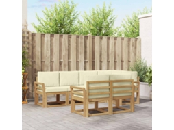 Vidaxl Conjunto De Sofás Para Exterior 7 Unid. Branco E Creme