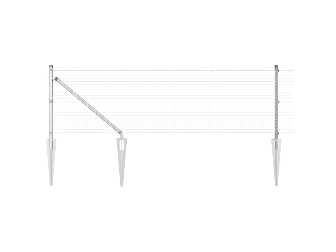 Conjunto 1 Painéis De Cerca Vidaxl Prateado Aço (100 X 0,4 M)