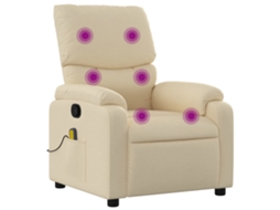 Massage Recliner Chair, Massage Recliner Chairs Vidaxl Creme Tecido