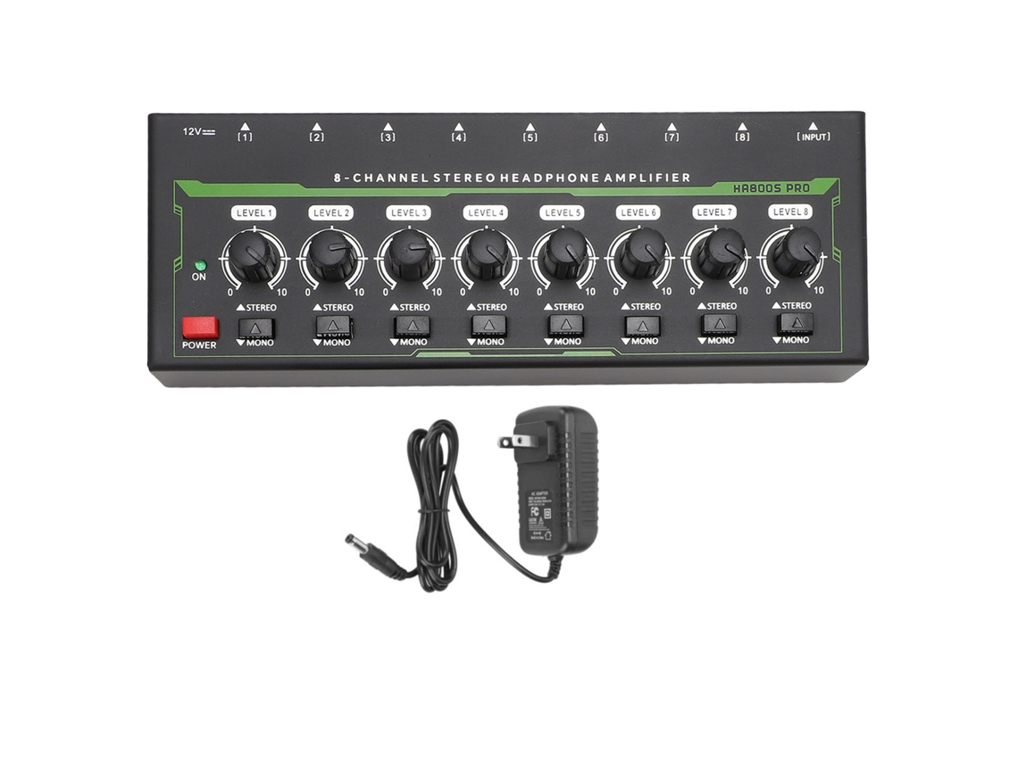 Aetheria amplificador de Fones de Ouvido 8 Canais com Controle de Volume Independente e Modos Estéreo/mono Us Plug