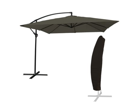 Guarda-Sol Excêntrico Molokai Quadrado 2,7X2,7 M Cor Cinza Capa HAPPY GARDEN