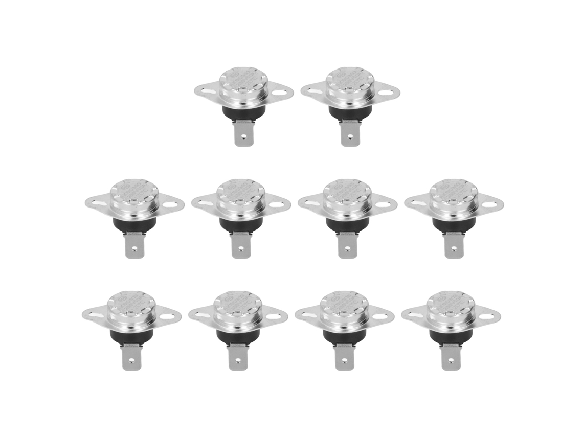 10pcs Termostato Térmico Manual com Chip Bimetálico 10a 250v