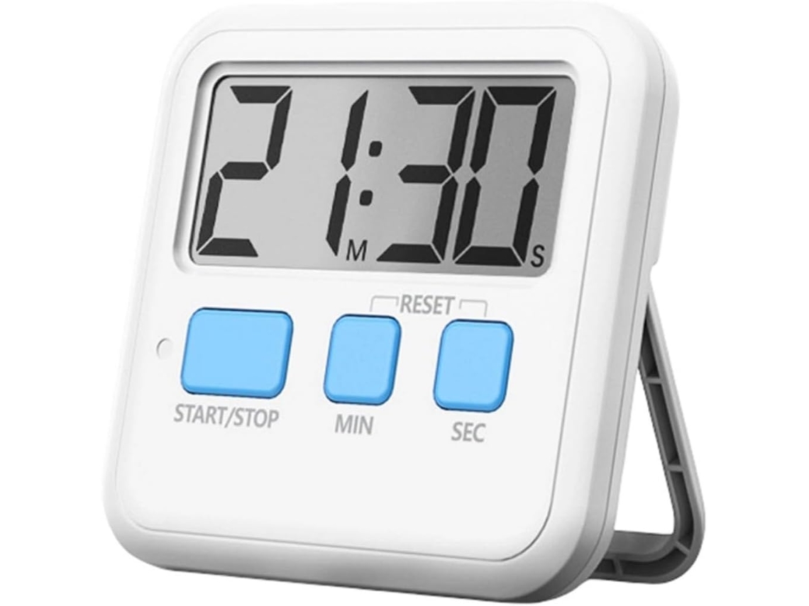 Temporizador Digital Com Visor Lcd Alarme Volume Ajustável Escritório