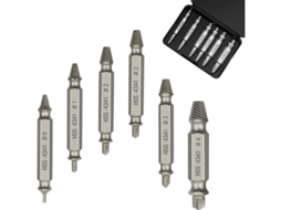 Conjunto de 6 Extractores de Parafusos Danificados HSS 4341, para Parafusos e Pernos, Plateado | S/MARCA