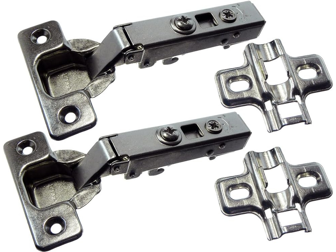 Conjunto De 4 Dobradiças Ocultas De Fechamento Suave Para Armários, Fabricadas Em Aço Bzp 110.