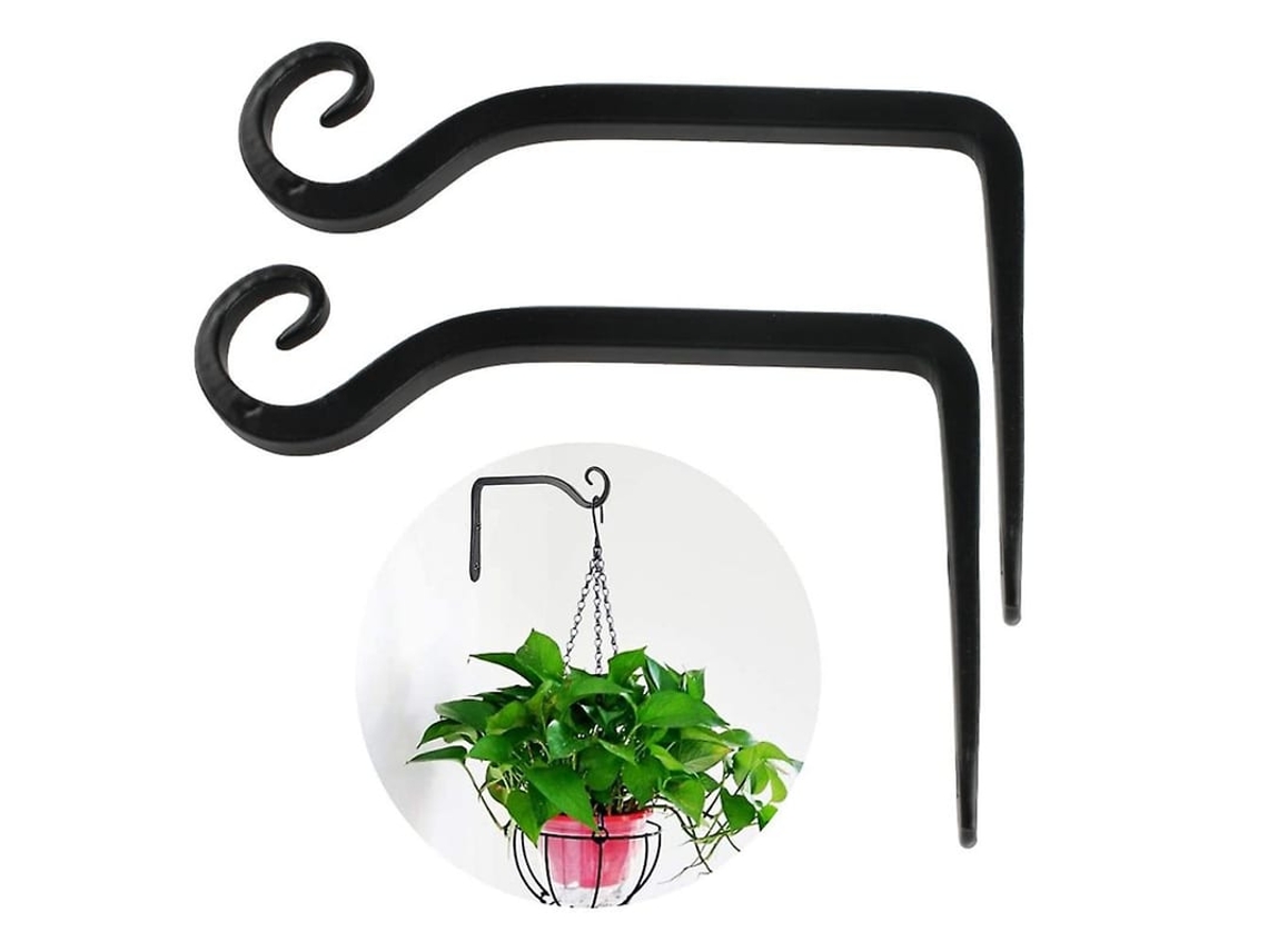 Suporte De Planta Pendente Gancho De Parede De Ferro Para Flores Pretas E Brancas 2/4pcs