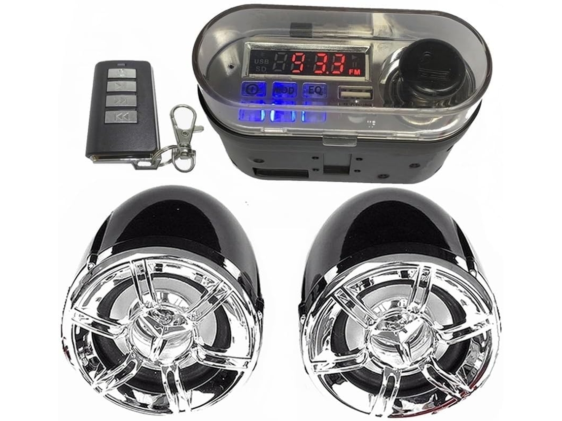 Guidon Audio Amplificateur Haut-parleur Audio De Moto 12v, Com Carregador Micro, Compatível Com Telecomando