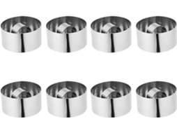Conjunto de 8 aros de mousse redondos em aço inoxidável